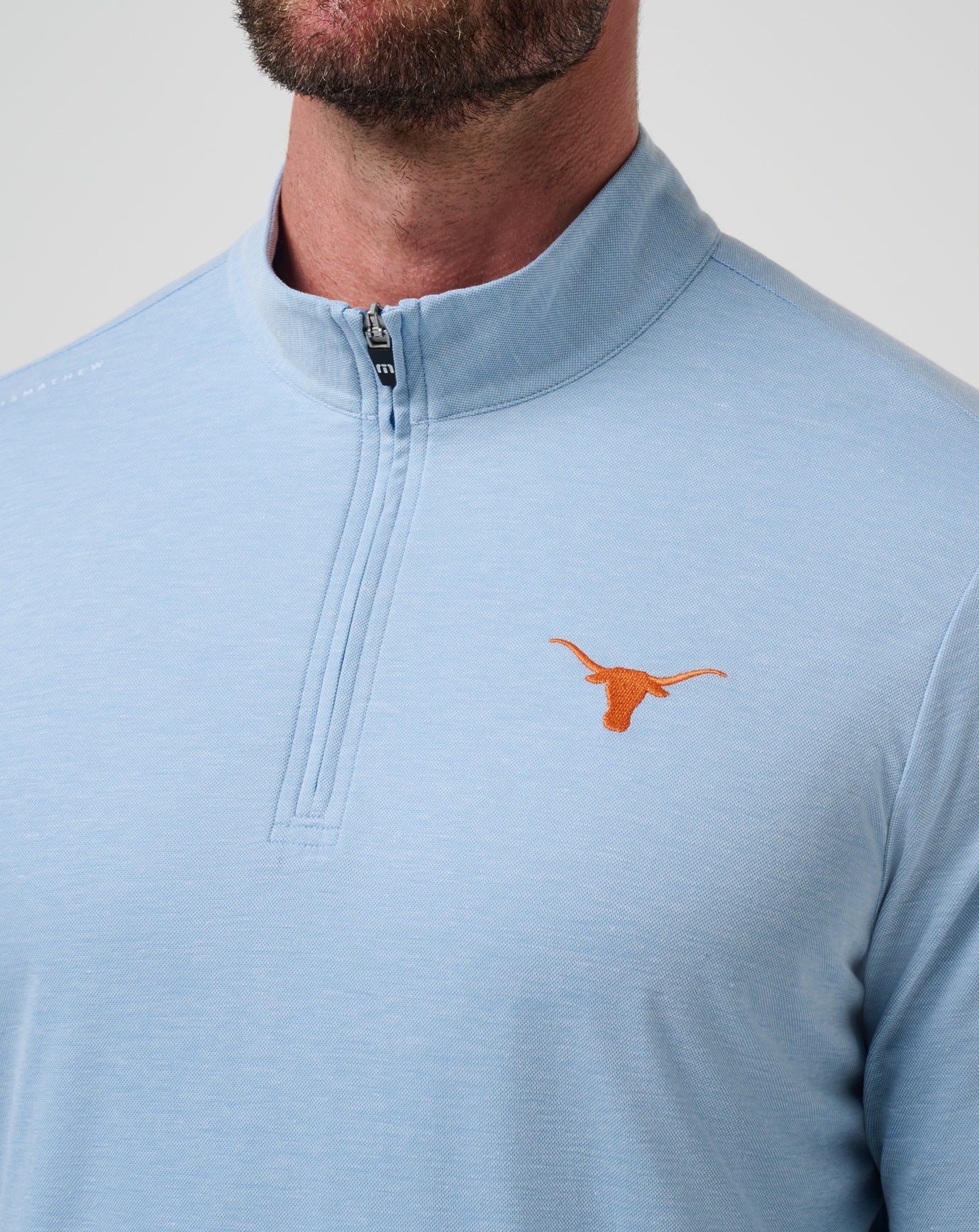 Heather Blue Travis Mathew UT Austin Time To Tailgate Quarter Zip