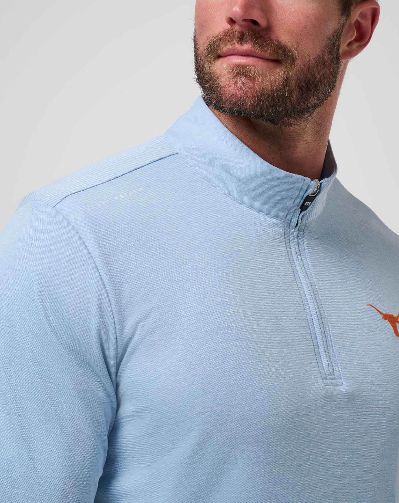 Heather Blue Travis Mathew UT Austin Time To Tailgate Quarter Zip