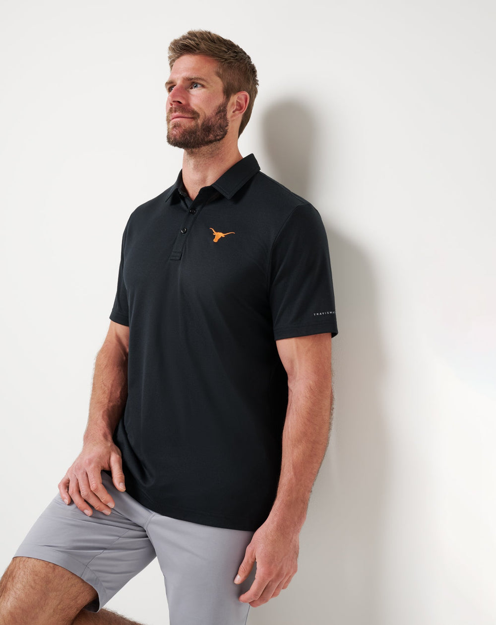 Black Travis Mathew UT Austin School Pride Polo