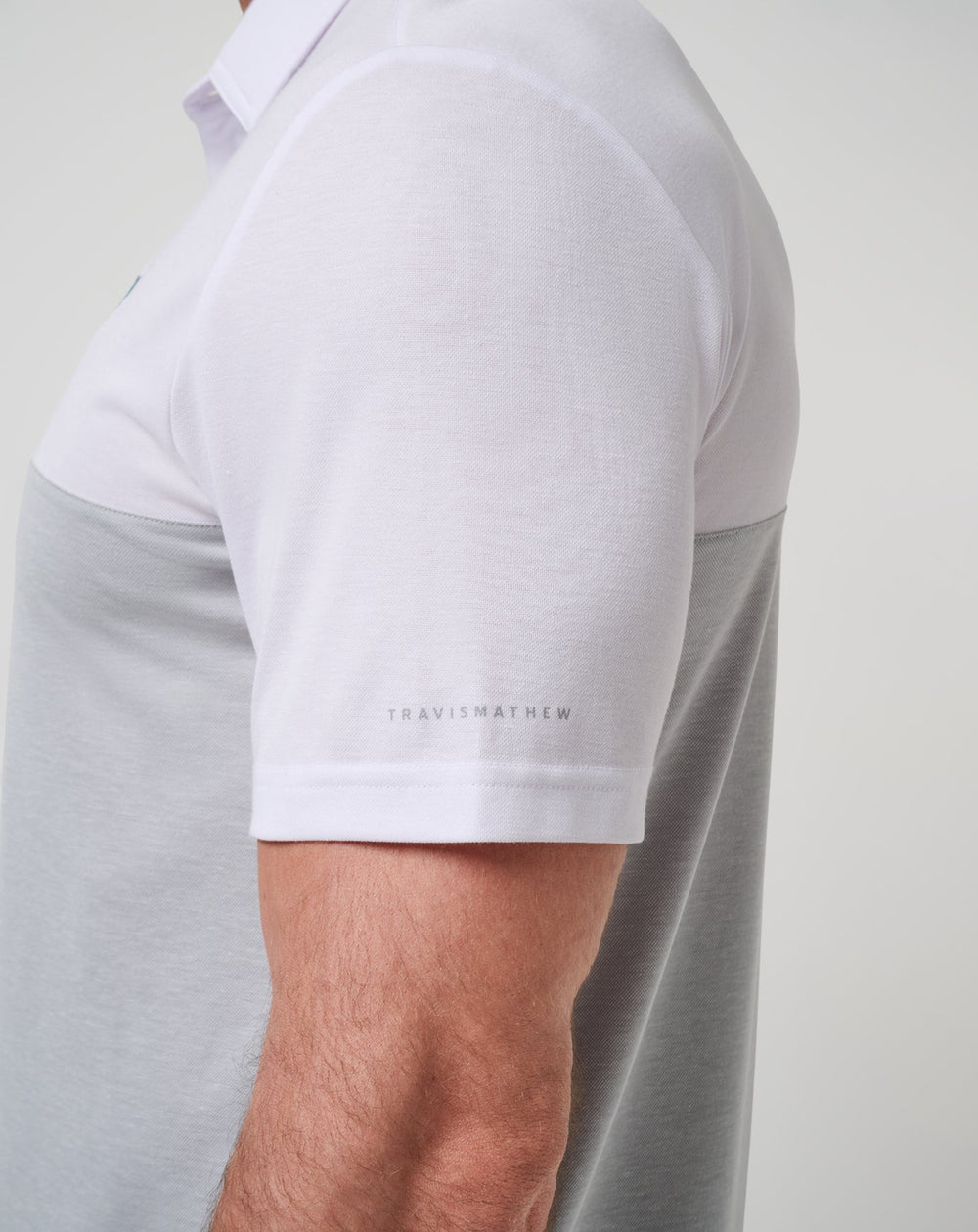 White/Heather Grey Travis Mathew Florida Drop Back Polo