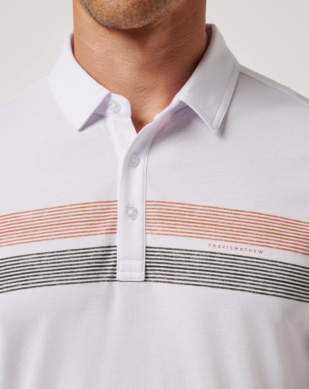 White/Orange Travis Mathew UT Austin Top Recruit Polo