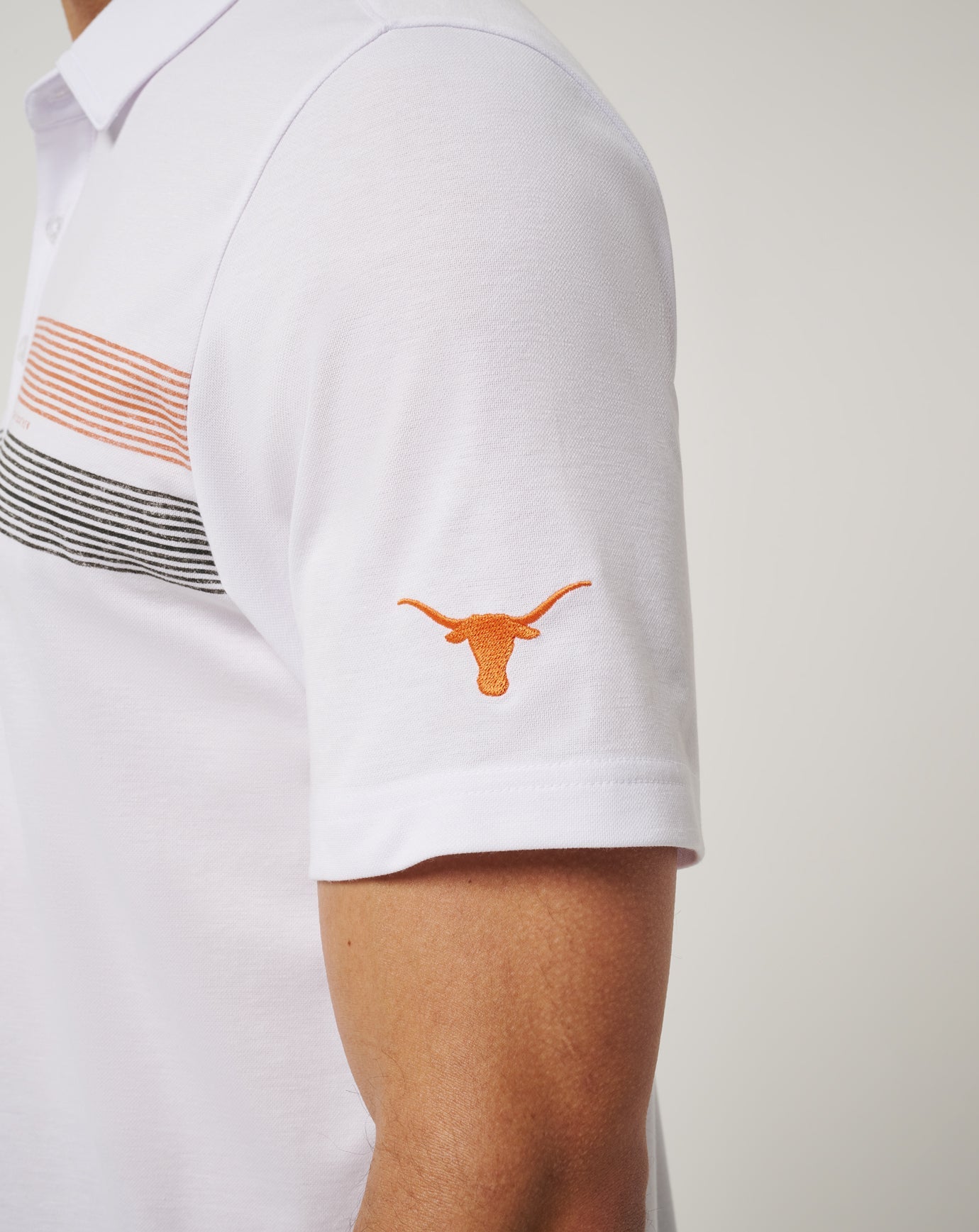 White/Orange Travis Mathew UT Austin Top Recruit Polo