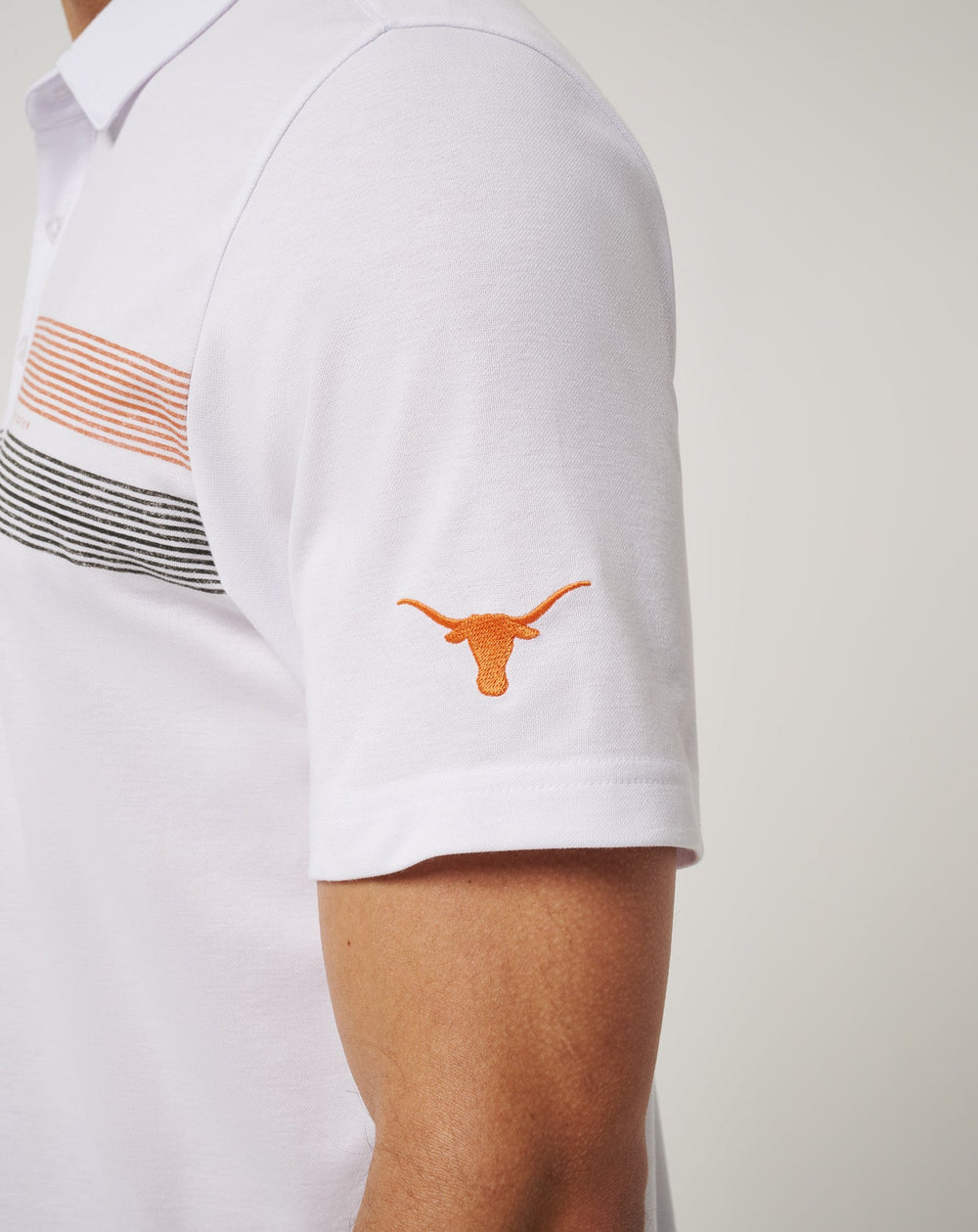 White/Orange Travis Mathew UT Austin Top Recruit Polo