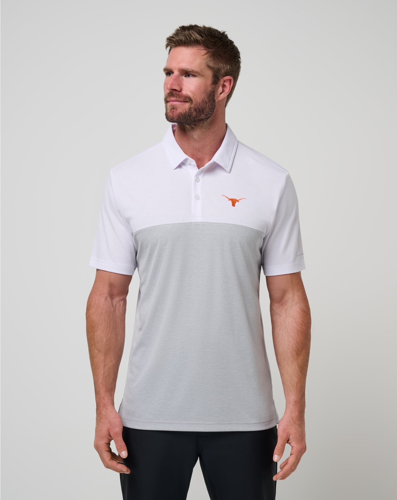 White/Heather Grey Travis Mathew UT Austin Drop Back Polo