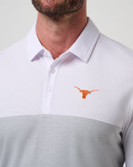 White/Heather Grey Travis Mathew UT Austin Drop Back Polo