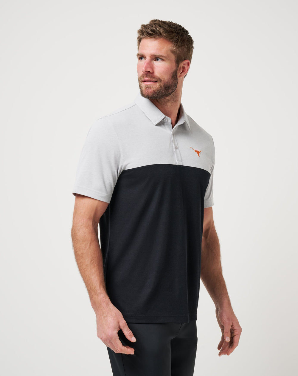 Heather Grey/Black Travis Mathew UT Austin Drop Back Polo