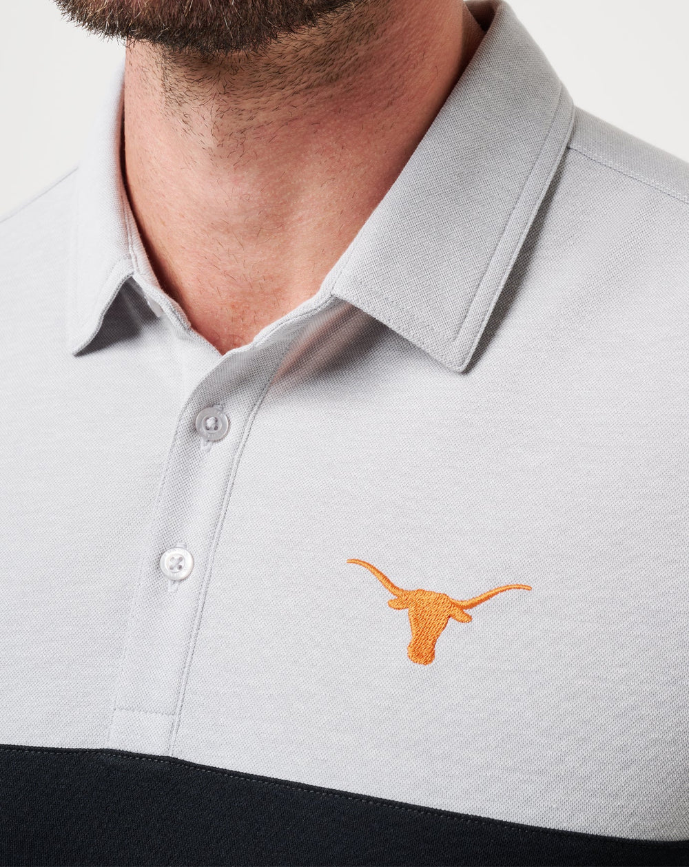 Heather Grey/Black Travis Mathew UT Austin Drop Back Polo