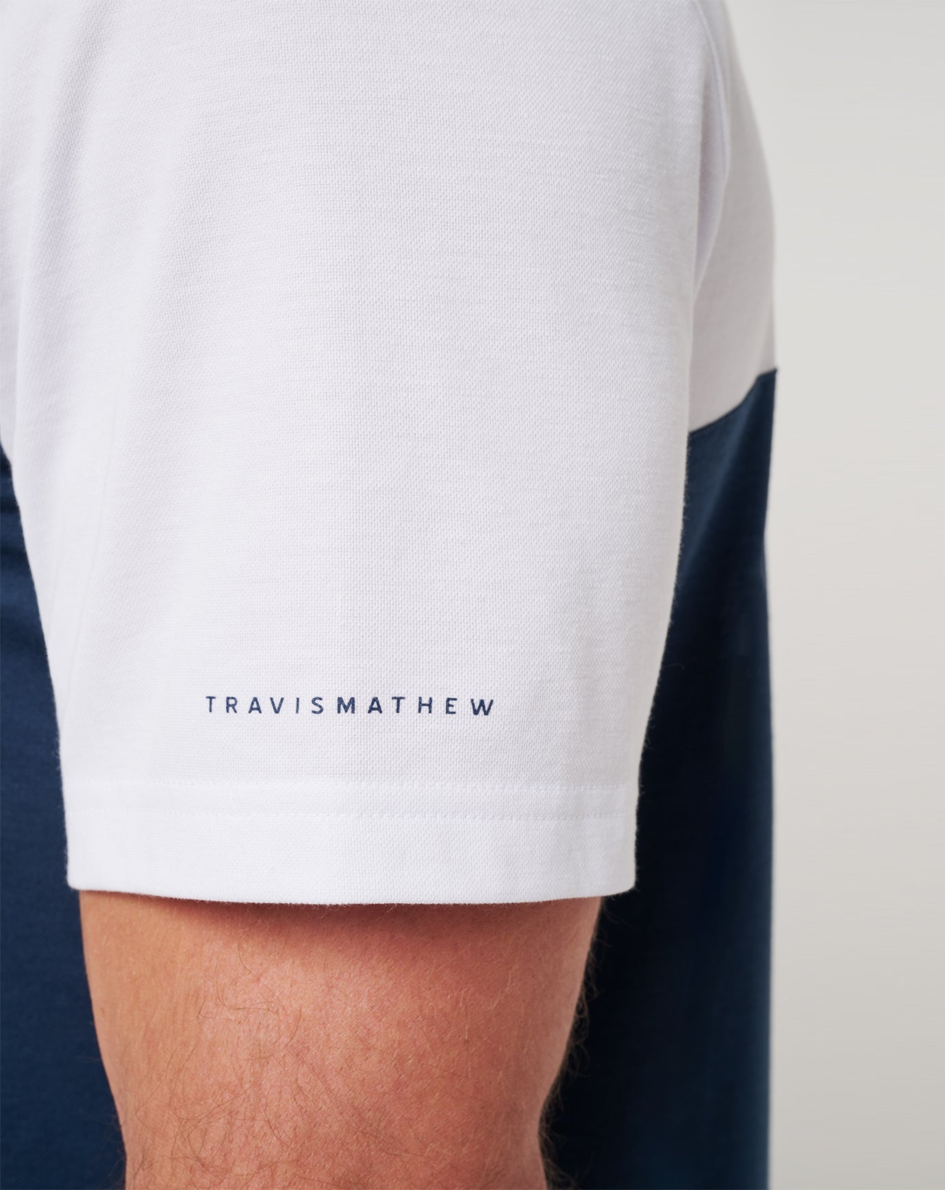 White/Navy Travis Mathew PSU Drop Back Polo