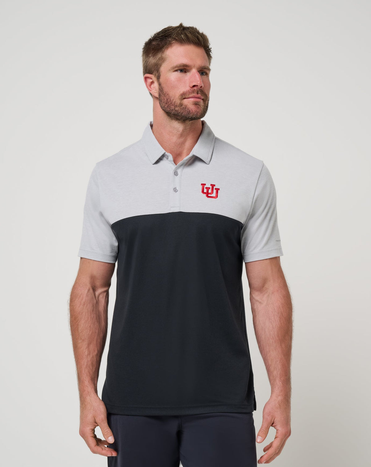 Heather Grey/Black Travis Mathew Utah Drop Back Polo