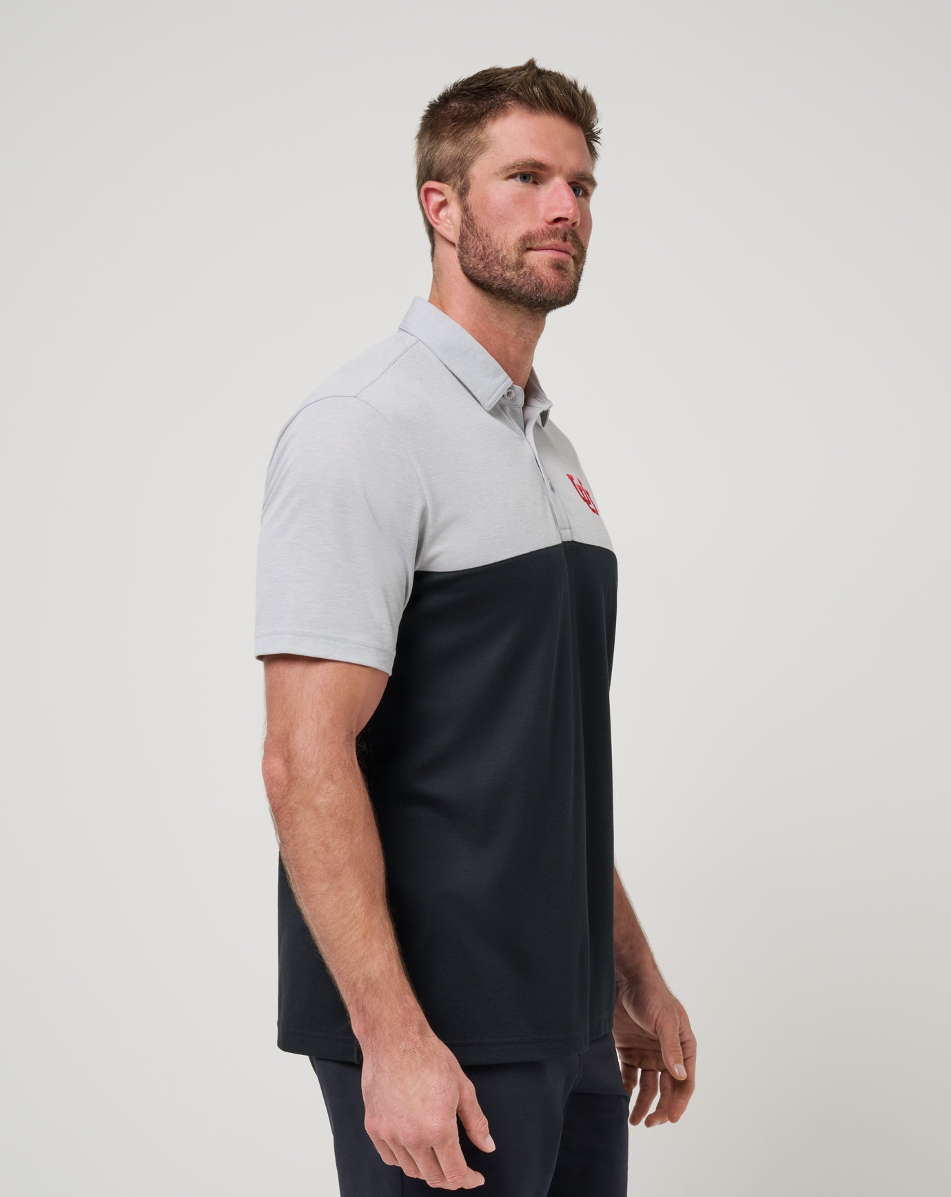 Heather Grey/Black Travis Mathew Utah Drop Back Polo