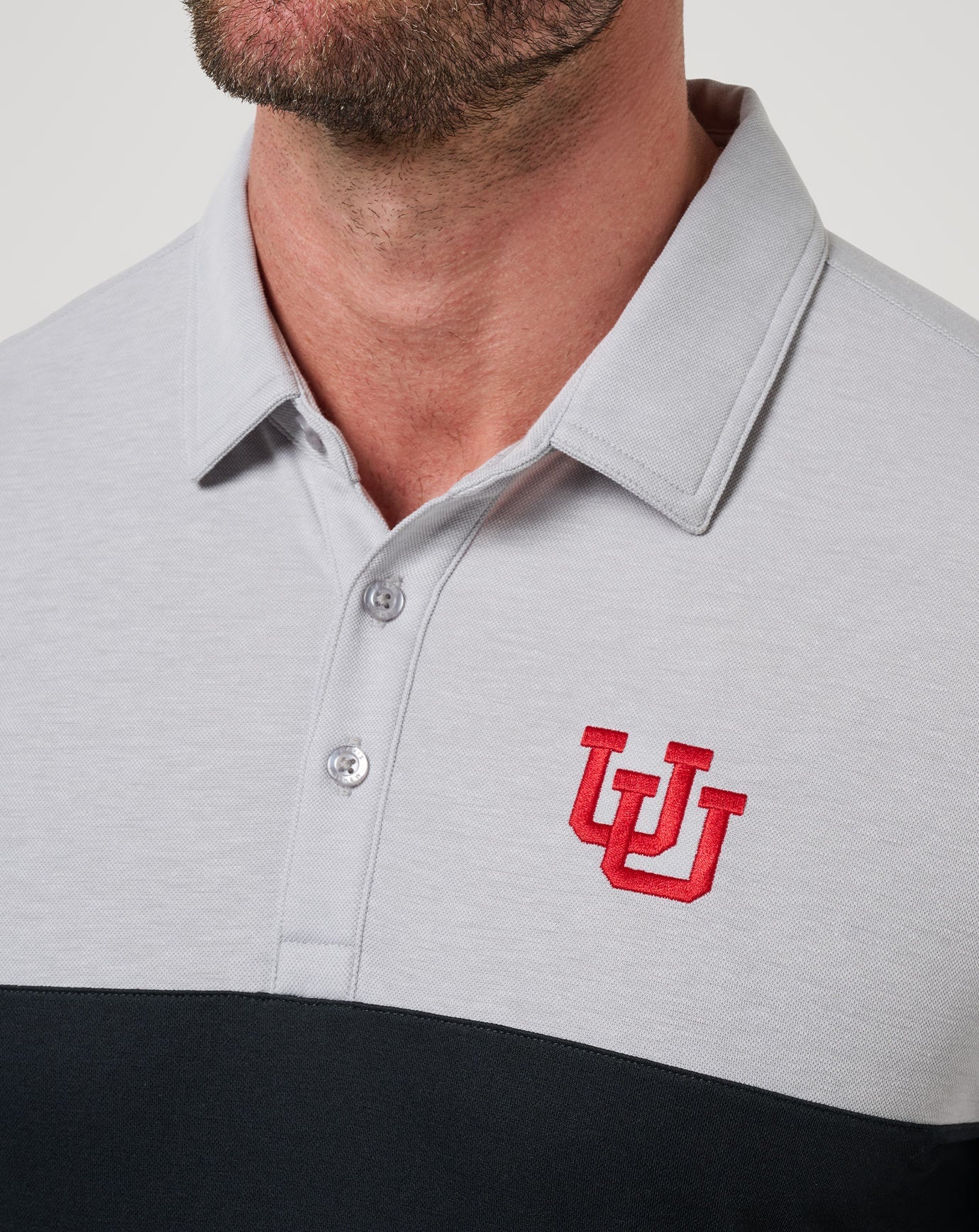 Heather Grey/Black Travis Mathew Utah Drop Back Polo