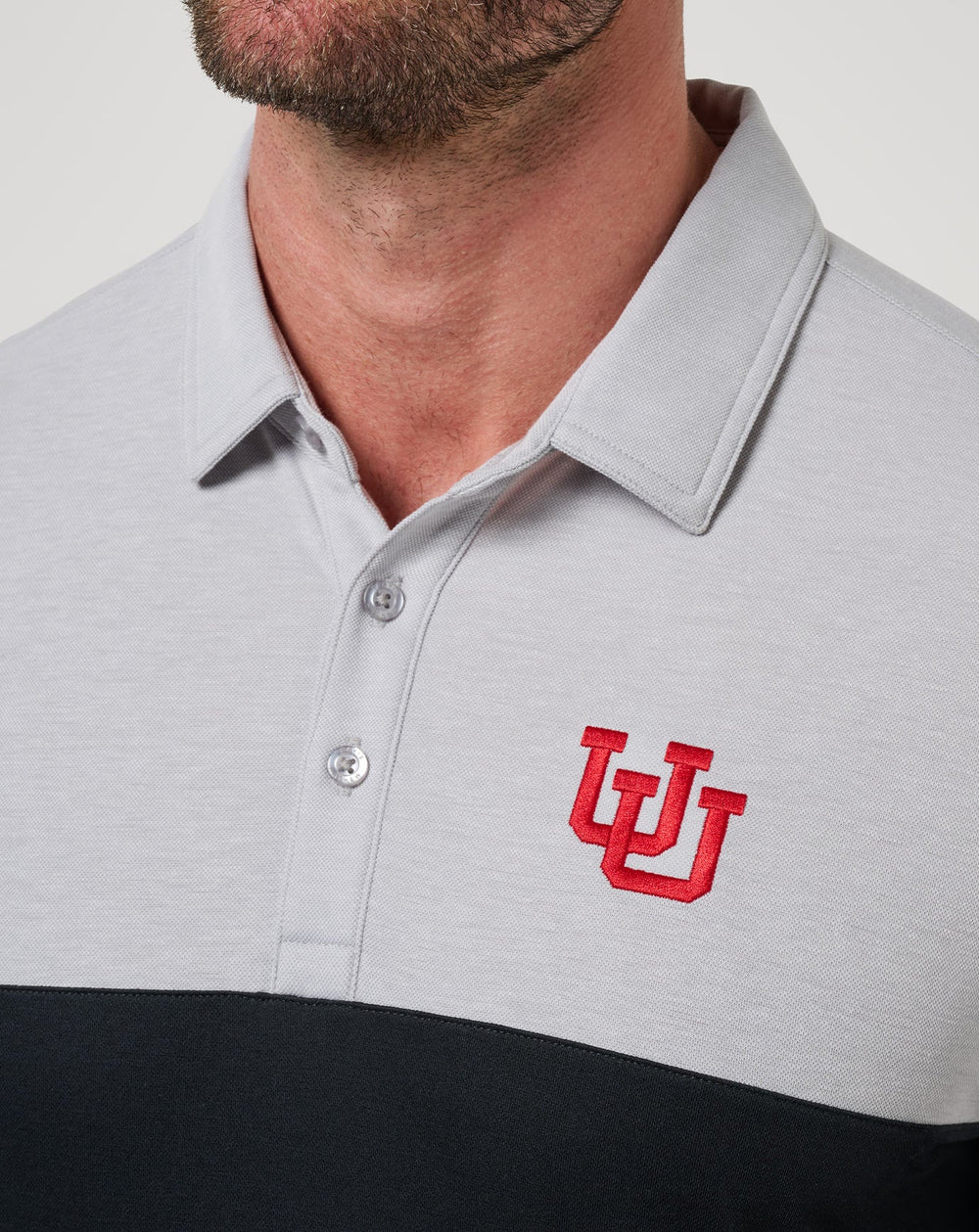 Heather Grey/Black Travis Mathew Utah Drop Back Polo