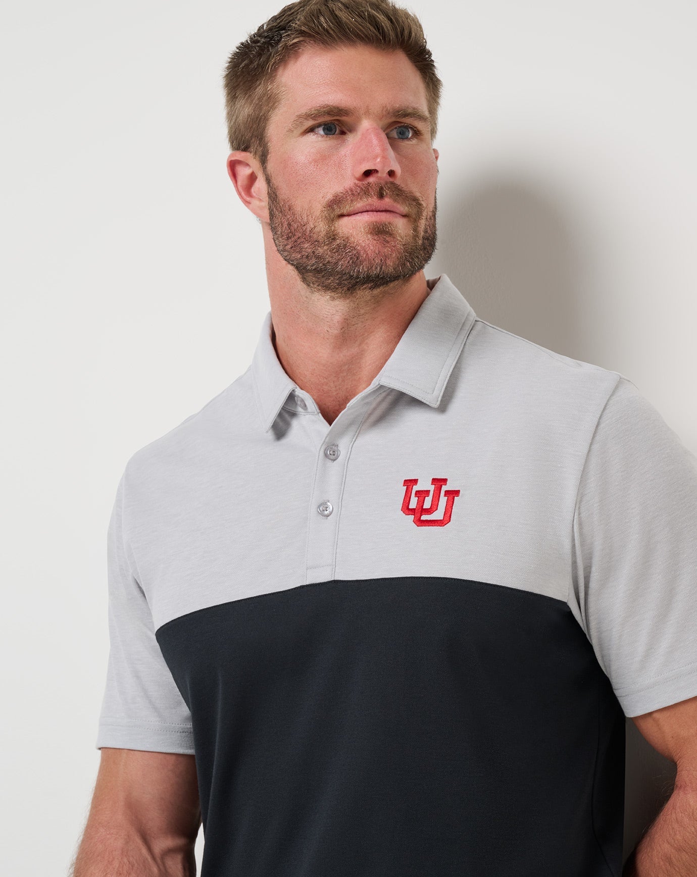 Heather Grey/Black Travis Mathew Utah Drop Back Polo