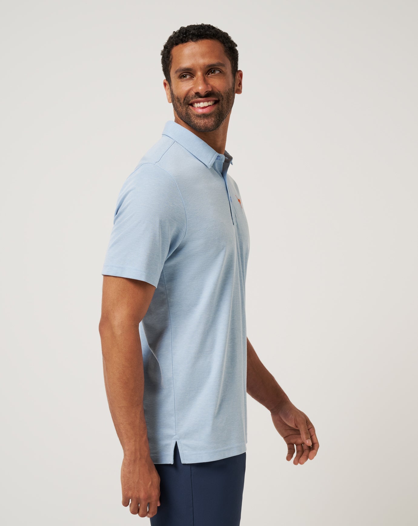 Heather Blue Travis Mathew UT Austin School Pride Polo