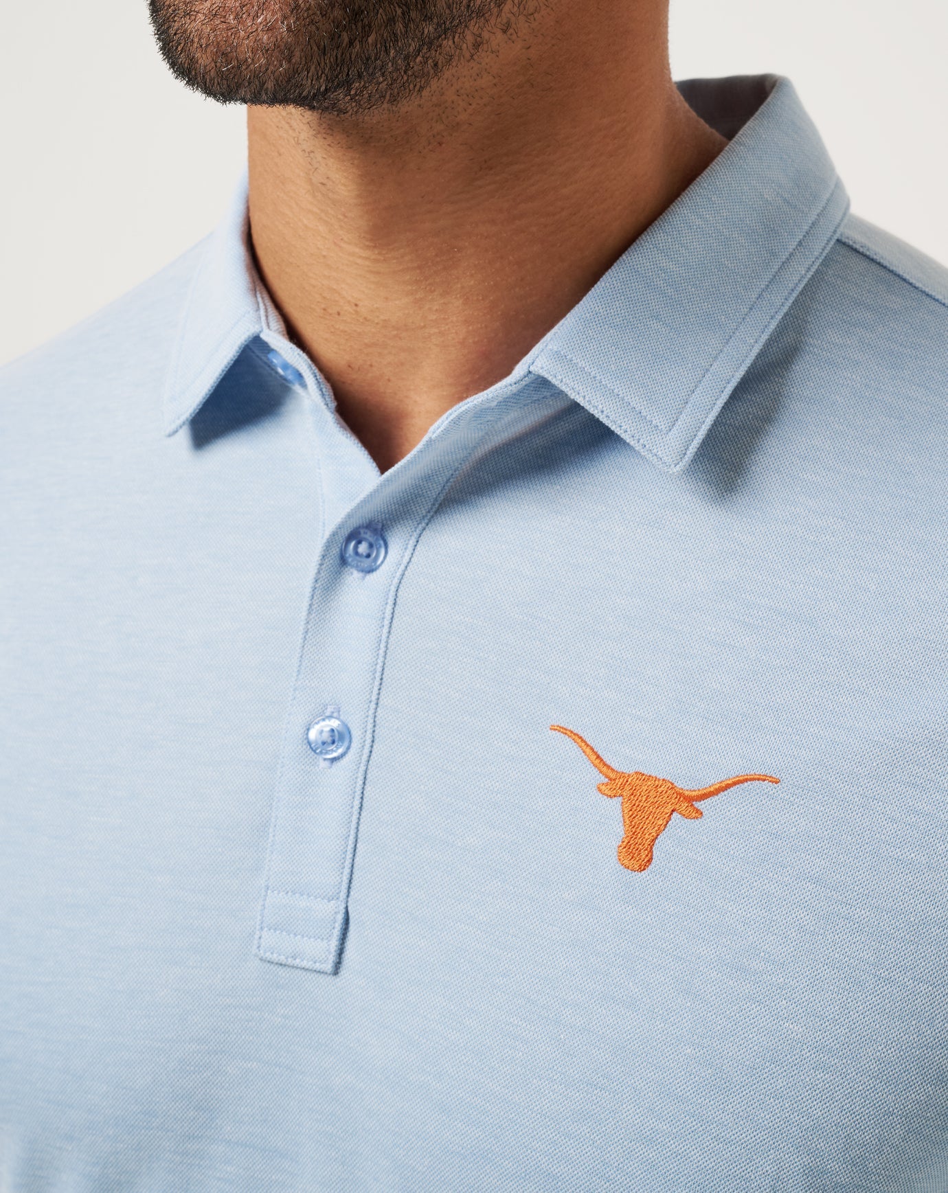 Heather Blue Travis Mathew UT Austin School Pride Polo