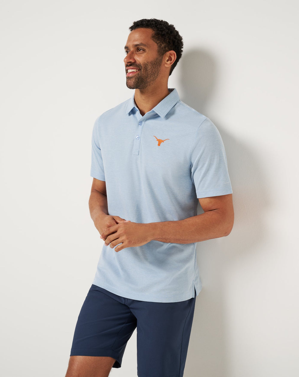 Heather Blue Travis Mathew UT Austin School Pride Polo